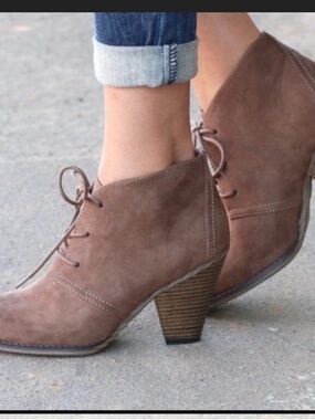 Women's MIA Shawna Tan Faux Suede Lace-Up Ankle Boot